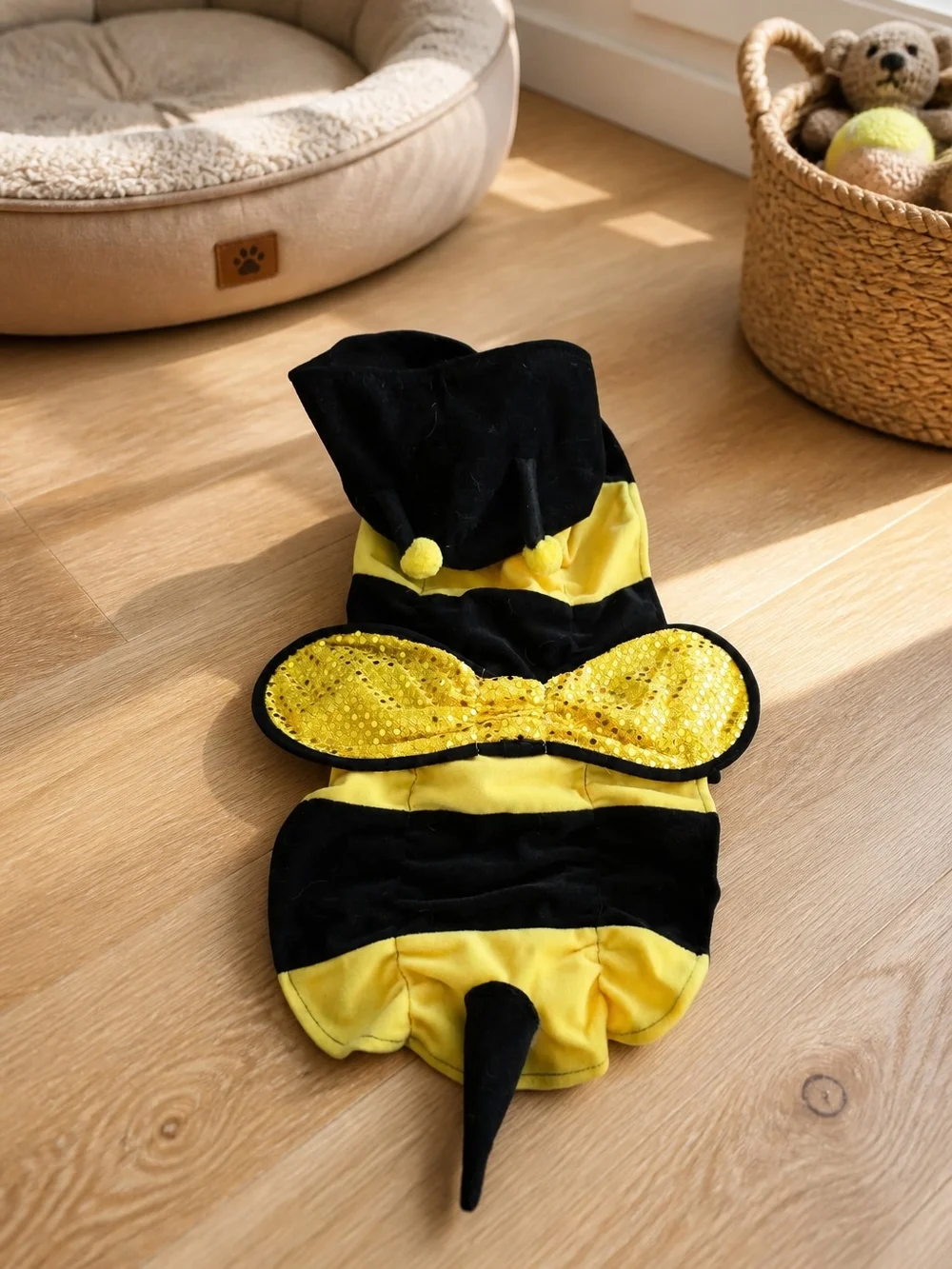 📣 Bundle 4 🐾 Pet Costumes Bumble Bee🐝 L Shark🐋 L Beach Hat 👓 Blonde Wig M/L